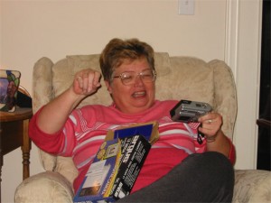 Mom getting a digital camera for Christmas 2002